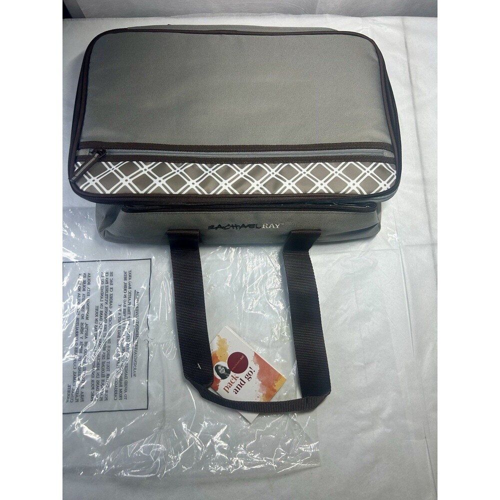 Rachael Ray Expandable Lasagna Lugger Carrier Gray Insulated Bag New